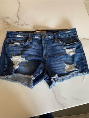 Joe's Jeans Dark Blue Distressed Denim Cutoff Shorts